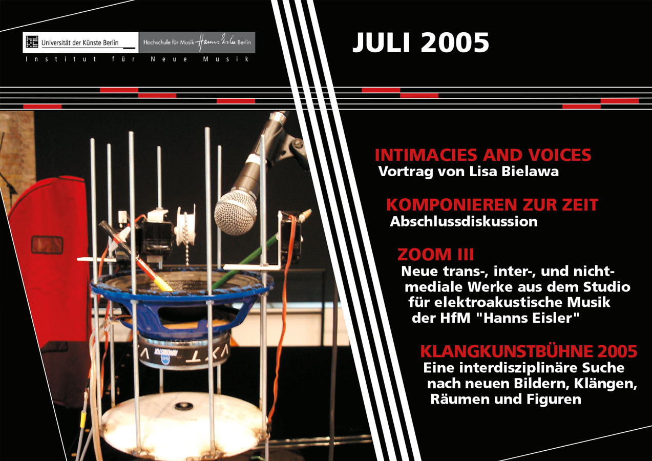 Veranstaltungsflyer, Institut für Neue Musik (UDK)